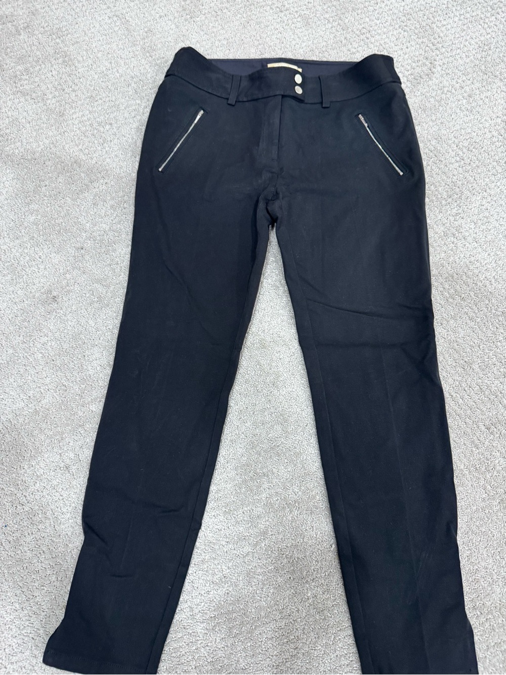 Womens Black Zip-Pocket Pants/Jeans